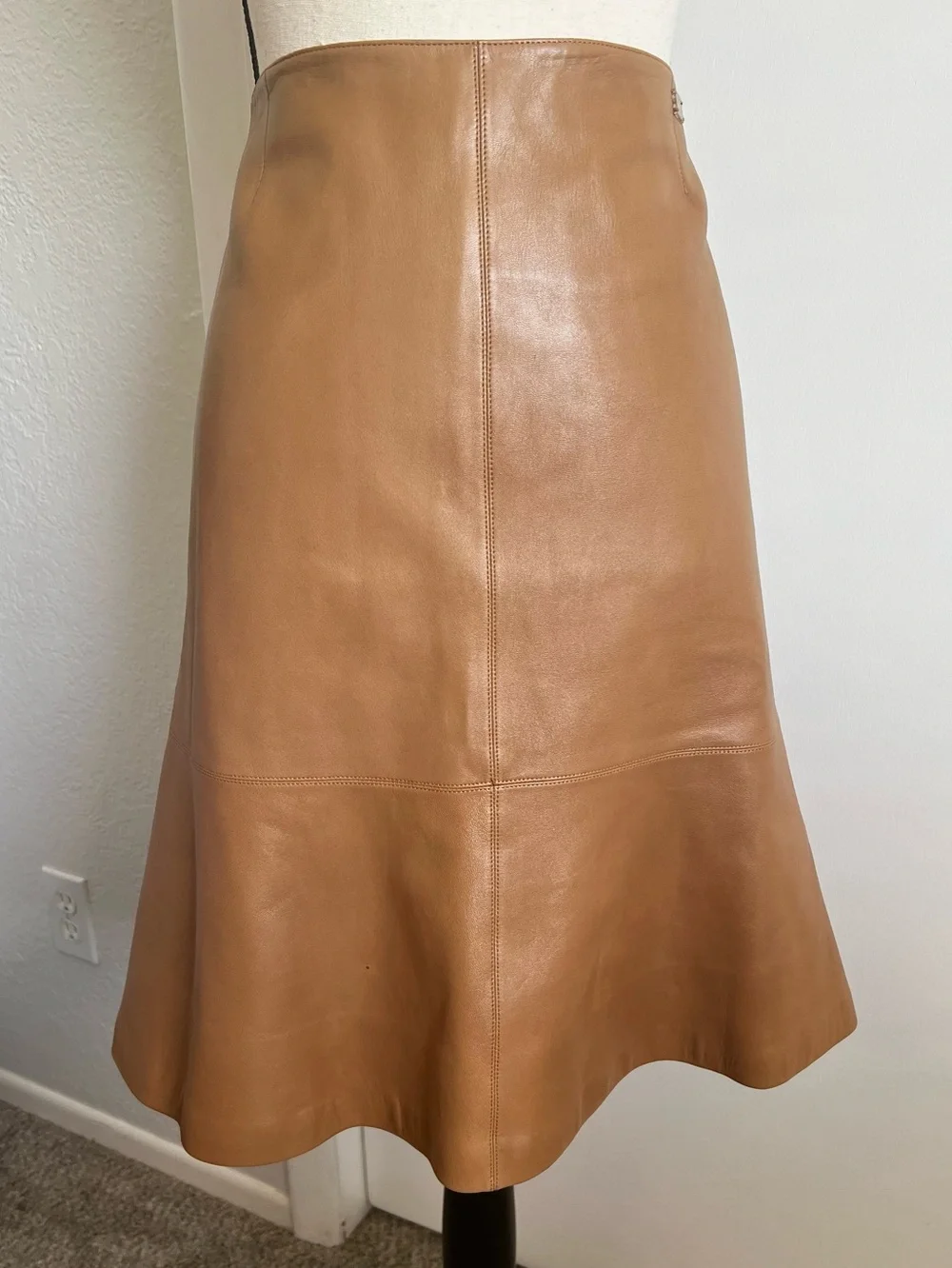Chanel Leather Fluted Skirt